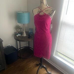 NWT Laundry fuschia lace dress size-6